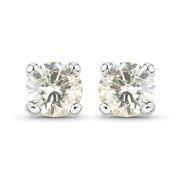 Bids.com 0.71 Carat Genuine White Diamond 14K White Gold Earrings Earrings White Smoke