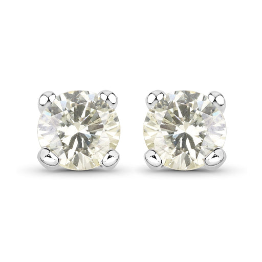 Bids.com 0.71 Carat Genuine White Diamond 14K White Gold Earrings Earrings White Smoke