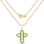 Bids.com 14K Yellow Gold Plated 3.11 Carat Genuine Ethiopian Opal and Chrome Diopside .925 Sterling Silver Pendant Pendants White Smoke