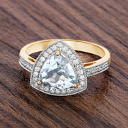 Bids.com 1.58 Carat Genuine Aquamarine and White Diamond 14K Yellow Gold Ring Rings Dim Gray size 6.00,size 7.00,size 8.00