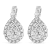 Bids.com 10k White Gold Round Cut Diamond Earrings (0.75 cttw, H-I Color, I1-I2 Clarity) Earrings White Smoke White.Gold / 0.75