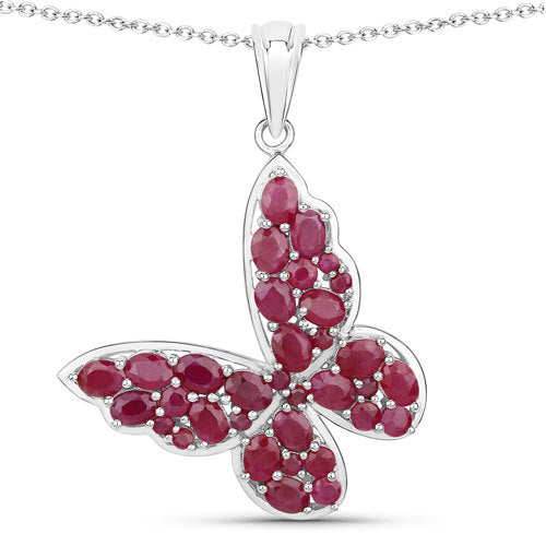 Bids.com 4.72 Carat Genuine Ruby .925 Sterling Silver Pendant Pendants White Smoke