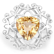 Bids.com 5.71 Carat Genuine Citrine .925 Sterling Silver Ring Rings White Smoke size 7.00,size 6.00,size 8.00,size 9.00