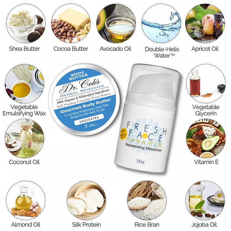 COLEHERBALS LLC Fresh Face Cream and Dr. Cole's Body Butter Bundle Herbal White Smoke