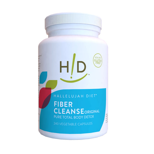 Hallelujah Diet Fiber Cleanse Capsules - Natural Colon Cleanse - (240 Count) Fiber and Detox Light Sea Green