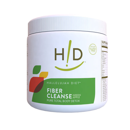 Hallelujah Diet Fiber Cleanse Powder - Natural Colon Cleanse - (Green Apple, 8 oz) Fiber and Detox Olive Drab