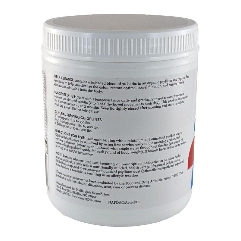 Hallelujah Diet Fiber Cleanse Powder - Natural Colon Cleanse - (Original, 8 oz) Fiber and Detox Gray
