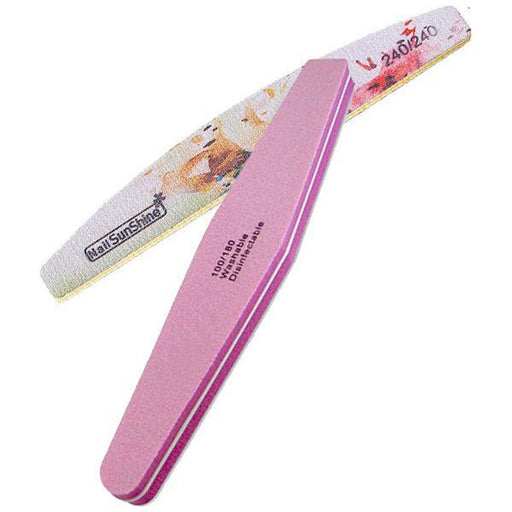 minimanimoo Gel / Dip Nail Files 2 Pack Grit 100/180/240 Dark Gray