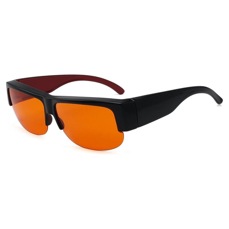 eyekeeper.com Fitover Glasses Blue Light Blocking Half-rim Computer Eyeglasses DSXM1803-A Eyeglasses Dark Slate Gray Black Red / without magnification