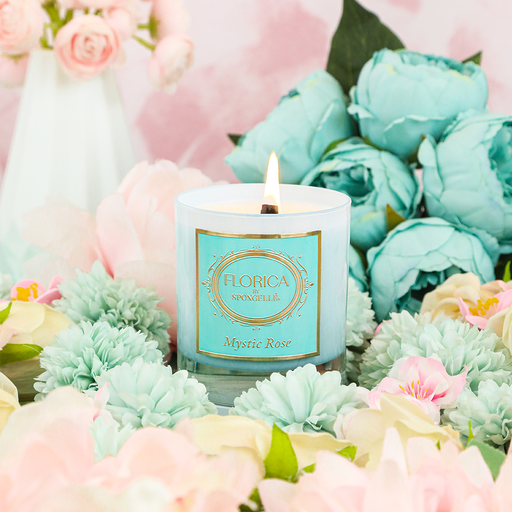 Spongellé Mystic Rose Candle | Florica Home Fragrance Light Gray