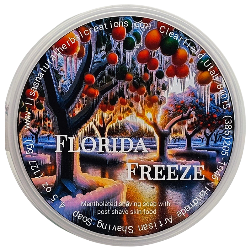 Lisa's Natural Herbal Creations Lisa's Natural Herbal Creations Florida Freeze Shaving Soap 4.5 oz Shaving Soap White Smoke