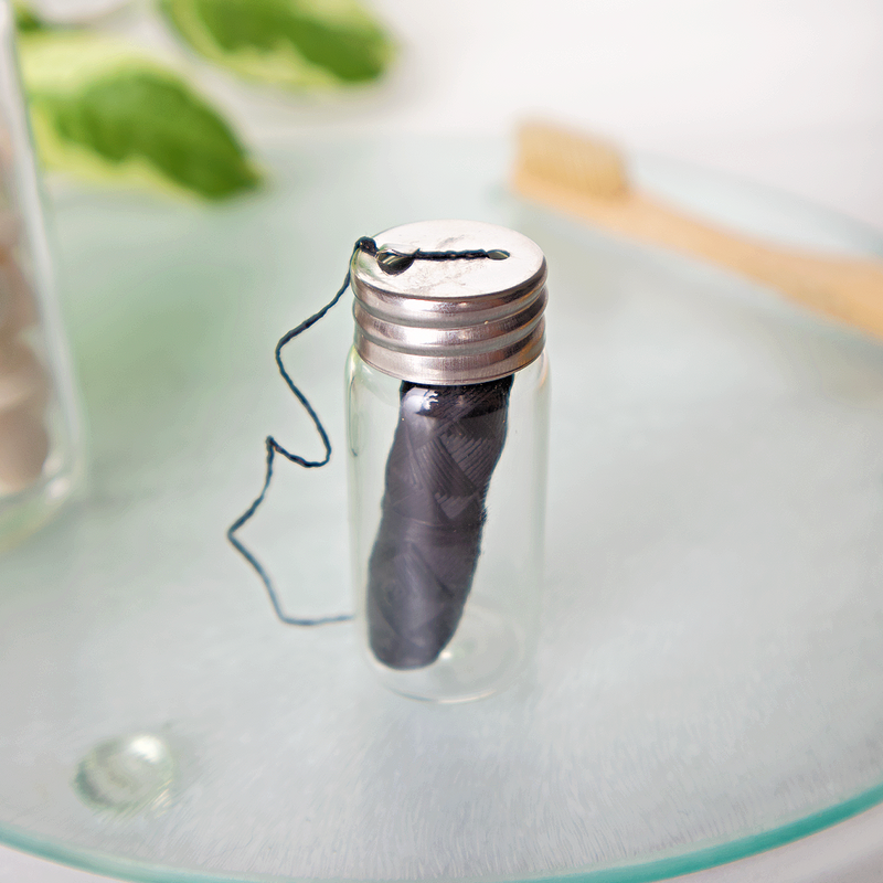 Love of Earth Co. Floss + Glass Case Gray Floss + Glass Case,Just the Floss (refill)
