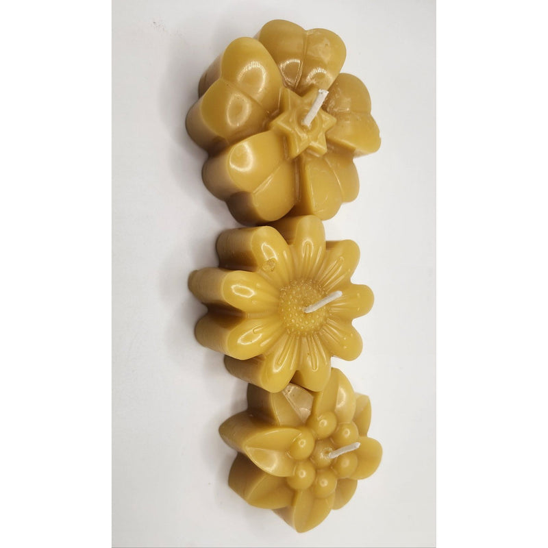 SAVAGE BEE-CHES® Flower Candles Light Gray Rose,Sunflower,Hearts,Berry,Peonies