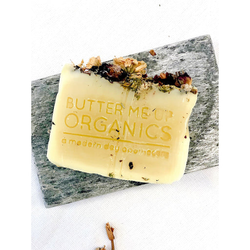 Butter Me Up Organics Flower Garden Soap / Organic Soap / Vegan Soap / Handmade Soap / Cold Process Soap Soap, Gifts Light Gray Flower Garden Soap,Flower Garden Soap + Stained Wood Bamboo Soap Dish