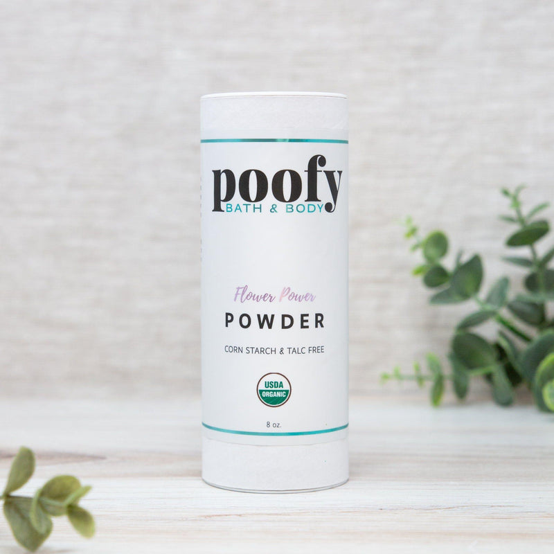 Poofy Organics Flower Power Powder Organic Mom & Baby Light Gray