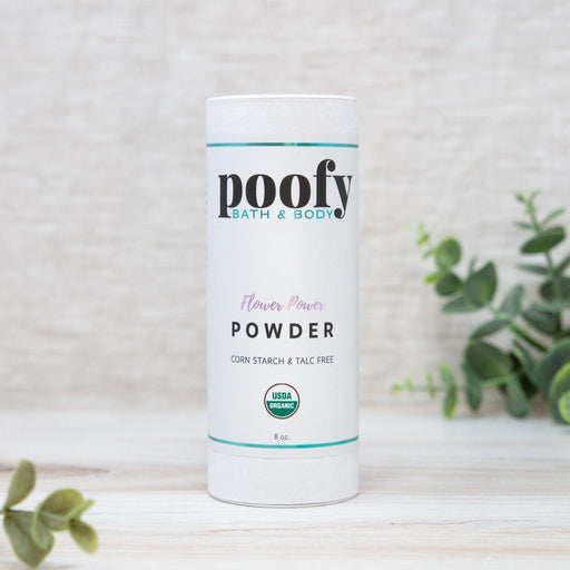 Poofy Organics Flower Power Powder Organic Mom & Baby Light Gray