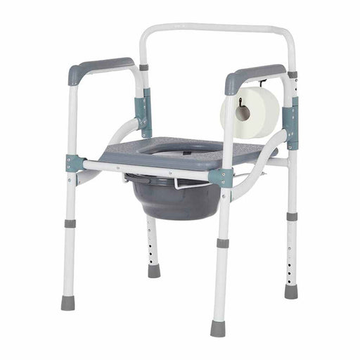 RIO Medical Supplies Lifestyle Health Care premium 3 in 1 aluminum folding commode chair White Smoke