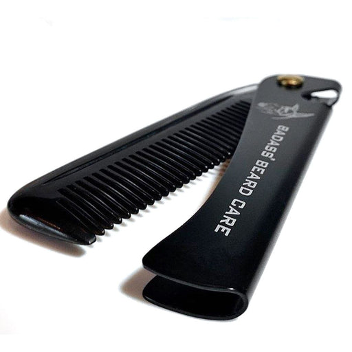 Badass Beard Care 2-in-1 Folding Ox Horn Comb COMB Black
