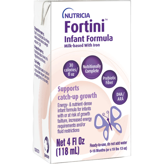 Nutricia Nutricia Fortini Infant Formula, Ready-to-Feed Liquid, 4 fl oz (118 mL) Cartons - Case of 12 Baby Formula White Smoke