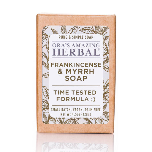 Ora's Amazing Herbal Frankincense & Myrrh Soap Soap Lavender Just The Soap Bar,With Organic Cotton Soap Saver Bag