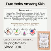 Ora's Amazing Herbal Frankincense & Myrrh Soap Soap White Smoke Just The Soap Bar,With Organic Cotton Soap Saver Bag