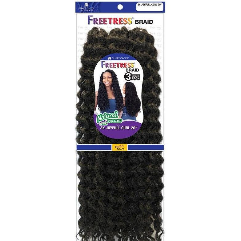 VIP Extensions FreeTress Braid 3X Joyful Curl 20" Braiding Hair Black 1,1B,2,4,T530,T30,T27
