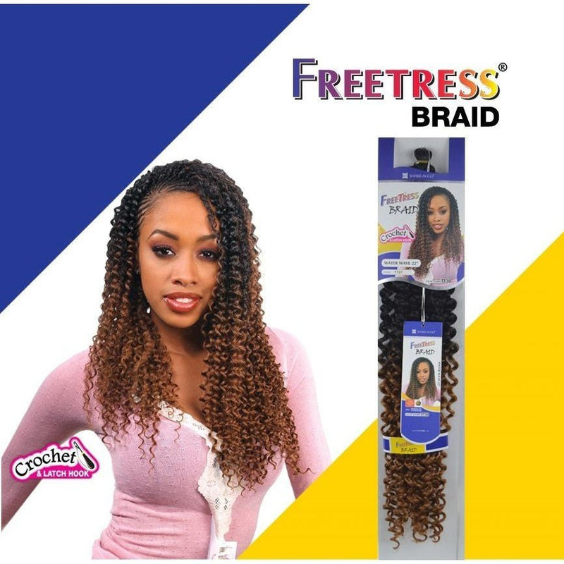 VIP Extensions FreeTress Braid Crochet Water Wave Bulk 22" Braiding Hair White Smoke 1,1B,2
