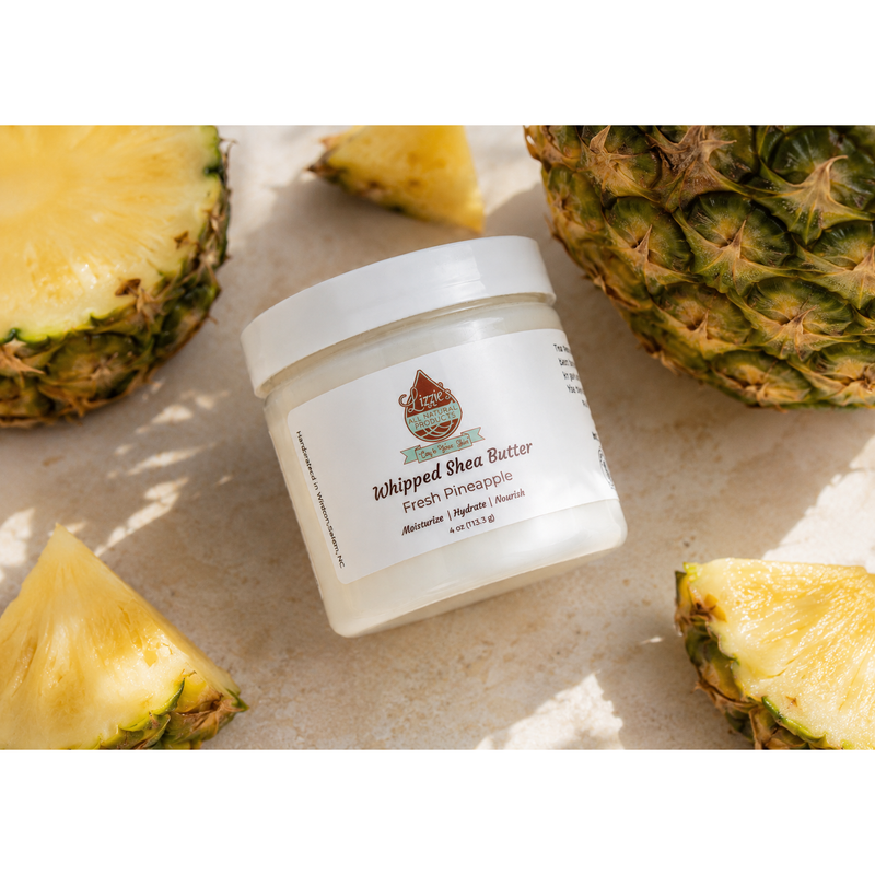 Lizzie's All-natural Products Whipped Shea Butter Rosy Brown Fresh Pineapple / 2 ounce travel size,Fresh Pineapple / 4 ounce