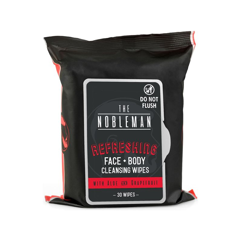 The Nobleman The Nobleman Face+Body with Aloe And Graperfruit Wps Charcoal 30 Wipes Adult Hygienic Wipes Dark Slate Gray