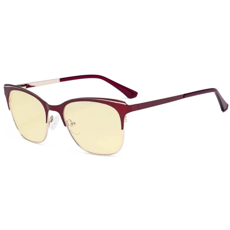 eyekeeper.com Full-rim Blue Light Blocking Eyeglasses LX19041-BB60 Eyeglasses White Smoke Red / without magnification