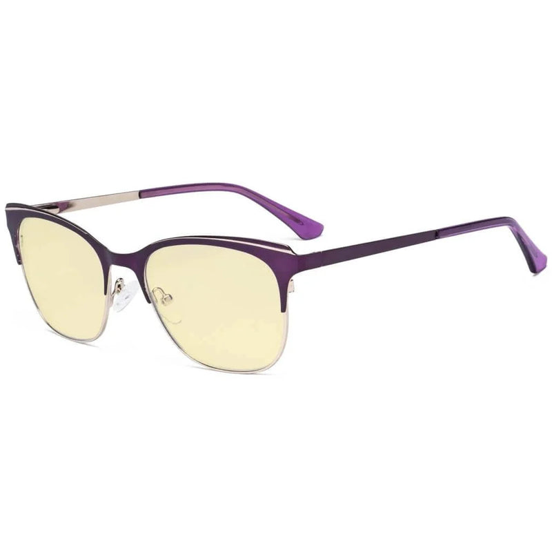 eyekeeper.com Full-rim Blue Light Blocking Eyeglasses LX19041-BB60 Eyeglasses White Smoke Purple / without magnification