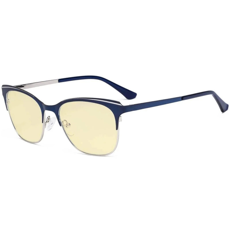 eyekeeper.com Full-rim Blue Light Blocking Eyeglasses LX19041-BB60 Eyeglasses White Smoke Blue / without magnification