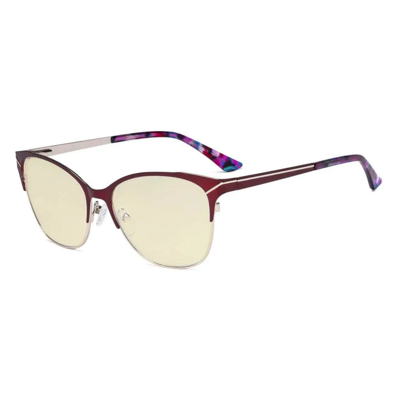 eyekeeper.com Full-rim Blue Light Blocking Eyeglasses LX19043-BB60 Eyeglasses White Smoke Red / without magnification