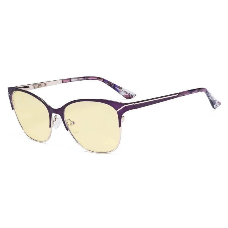 eyekeeper.com Full-rim Blue Light Blocking Eyeglasses LX19043-BB60 Eyeglasses White Smoke Purple / without magnification