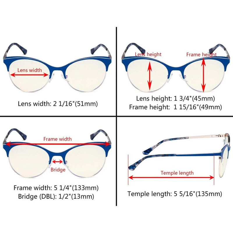 eyekeeper.com Full-rim Blue Light Filter Eyeglasses LX19042-BB40 Eyeglasses White Smoke Blue / without magnification,Red / without magnification,Black / without magnification