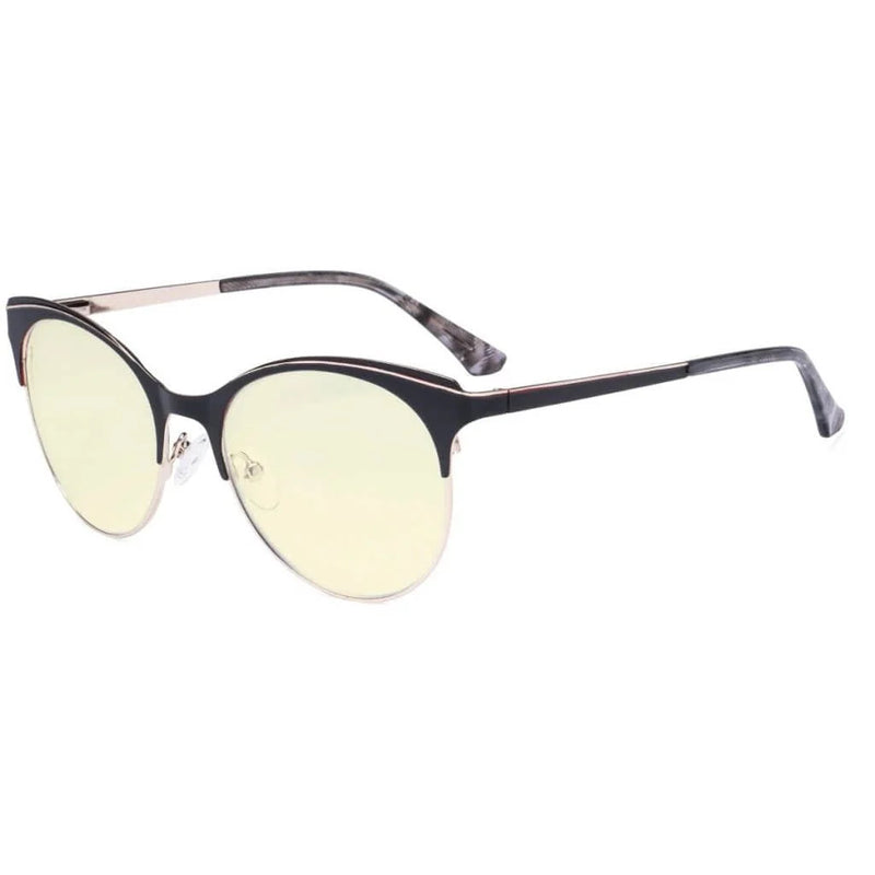 eyekeeper.com Full-rim Blue Light Filter Eyeglasses LX19042-BB40 Eyeglasses White Smoke Black / without magnification