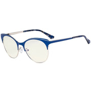 eyekeeper.com Full-rim Blue Light Filter Eyeglasses LX19042-BB40 Eyeglasses White Smoke Blue / without magnification