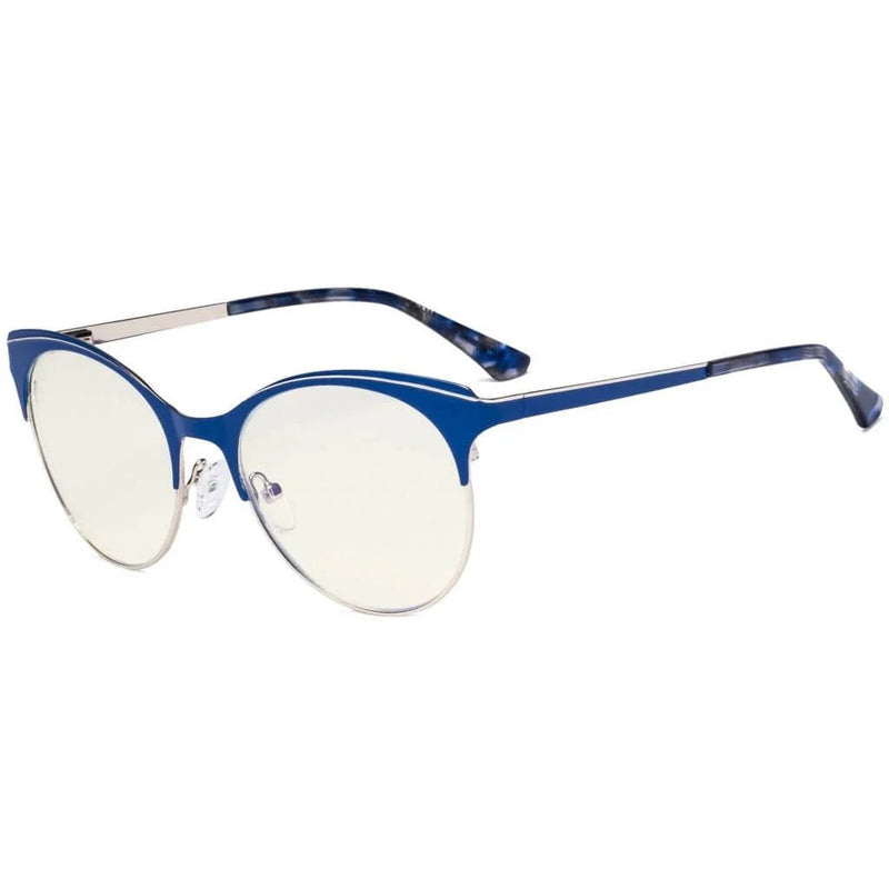 eyekeeper.com Full-rim Blue Light Filter Eyeglasses LX19042-BB40 Eyeglasses White Smoke Blue / without magnification