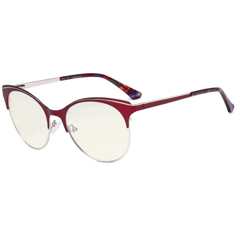eyekeeper.com Full-rim Blue Light Filter Eyeglasses LX19042-BB40 Eyeglasses White Smoke Red / without magnification