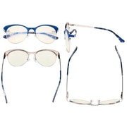 eyekeeper.com Full-rim Blue Light Filter Eyeglasses LX19042-BB40 Eyeglasses White Smoke Blue / without magnification,Red / without magnification,Black / without magnification