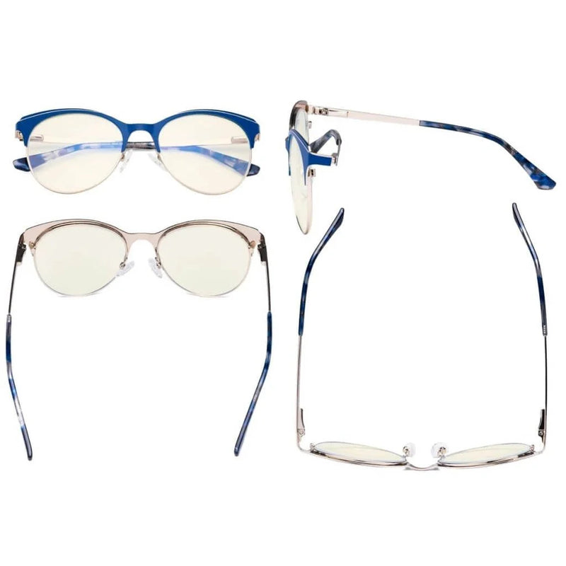 eyekeeper.com Full-rim Blue Light Filter Eyeglasses LX19042-BB40 Eyeglasses White Smoke Blue / without magnification,Red / without magnification,Black / without magnification