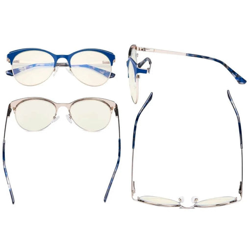 eyekeeper.com Full-rim Blue Light Filter Eyeglasses LX19042-BB40 Eyeglasses White Smoke Blue / without magnification,Red / without magnification,Black / without magnification