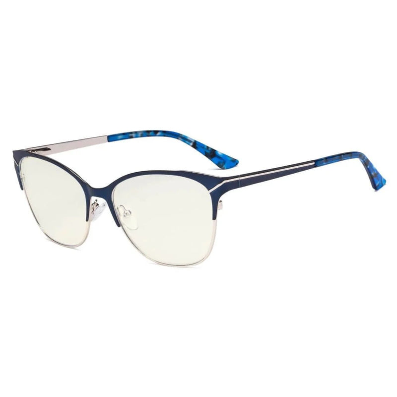 eyekeeper.com Full-rim Blue Light Filter Eyeglasses LX19043-BB40 Eyeglasses White Smoke Blue / without magnification