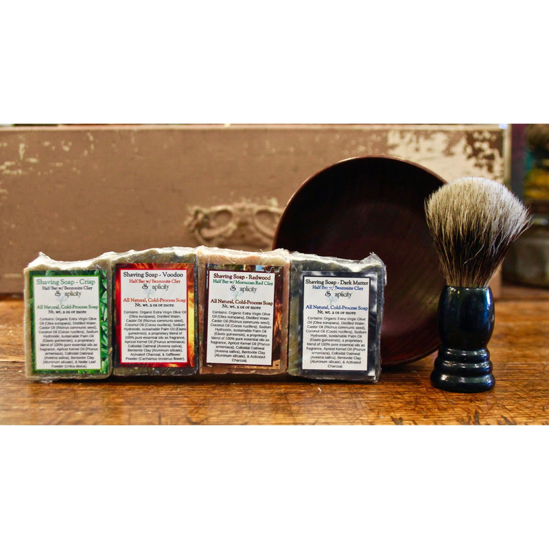 Soaplicity Men's Shaving Sets in Black/Datewood Men's Shaving Sets Sienna Black/Datewood Set w/ Sampler Pack
