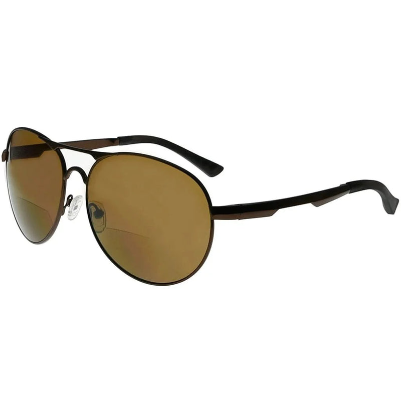 eyekeeper.com Bifocal Sunglasses Pilot Style Sunshine Readers SG803 Sunglasses White Smoke Brown / +1.00,Brown / +1.25,Brown / +1.50,Brown / +1.75,Brown / +2.00,Brown / +2.50,Brown / +3.00,Brown / +3.50