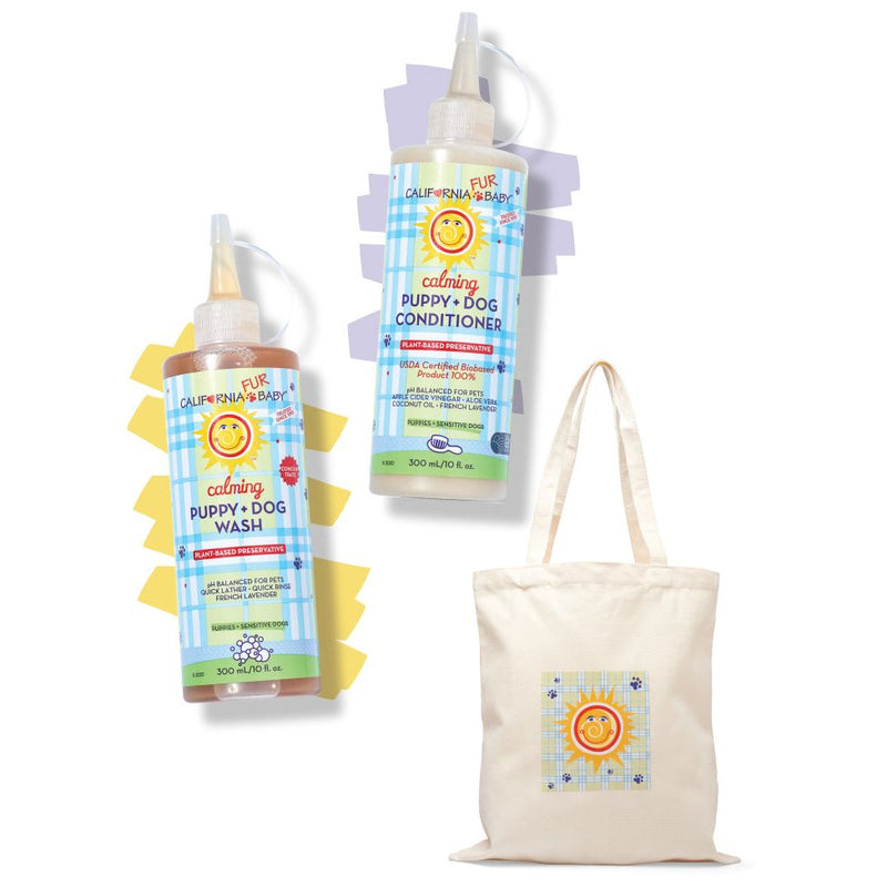 California Baby Calming™ Puppy + Dog Wash & Conditioner Set Fur Baby White Smoke