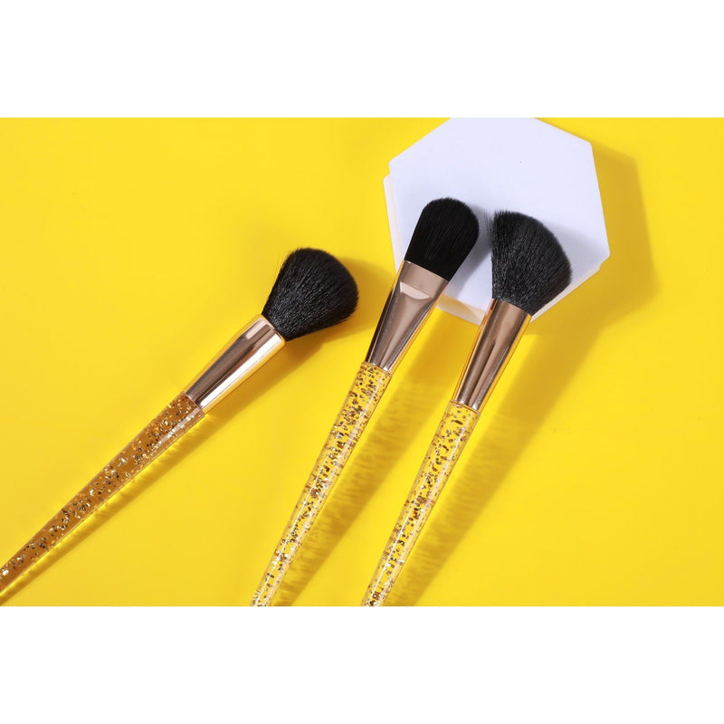 Prolux Cosmetics Gold Flakes 3-Piece Brush Set BRUSH SET Gold
