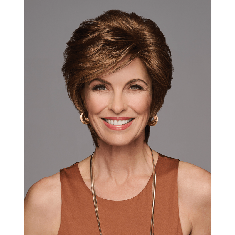 VIP Extensions Gabor Femme & Flirty Short Shag Wig, Lightweight Volumous Style with Soft Layers, Average Cap, Gl14-22SS Sandy Blonde Wig Light Slate Gray