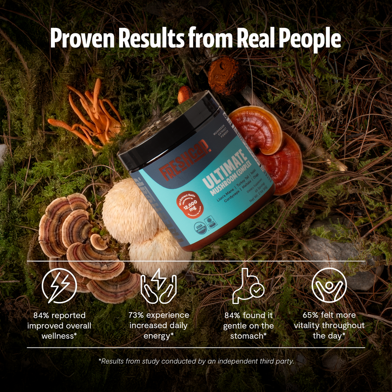 FreshCap Mushrooms Organic Mushroom Extract Powder Blend Powder Black