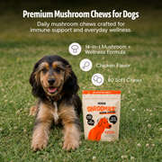 FreshCap Mushrooms Organic Mushroom Complex for Dogs Pet Treats Dark Olive Green